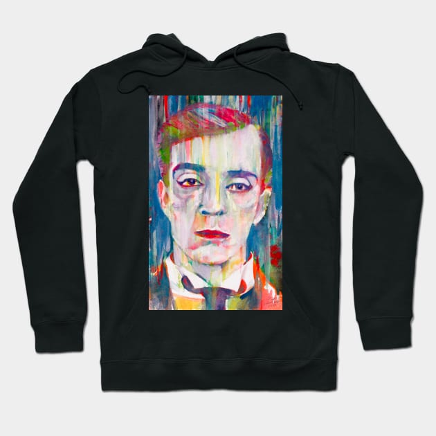 BUSTER KEATON watercolor portrait .2 Hoodie by lautir